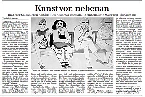 Artikel zum Künstlerwochenende